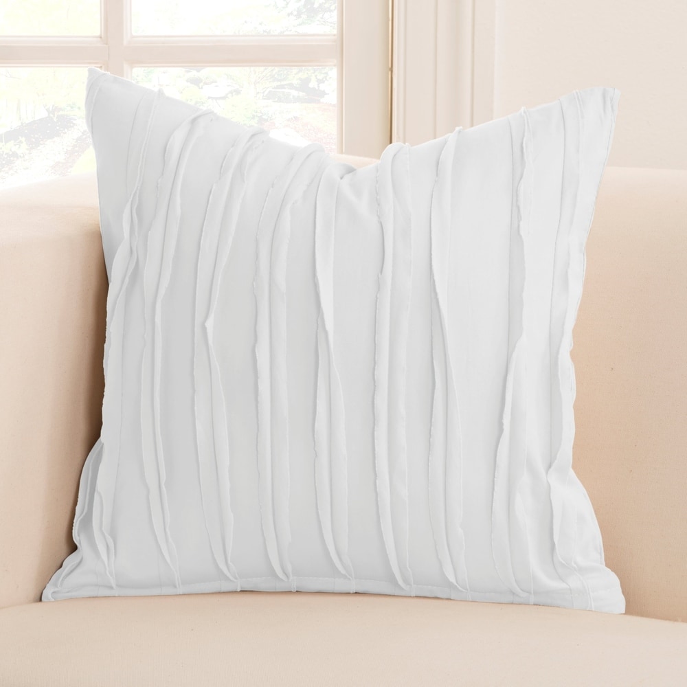 Brielle Home Lennon Textured Throw Pillow White