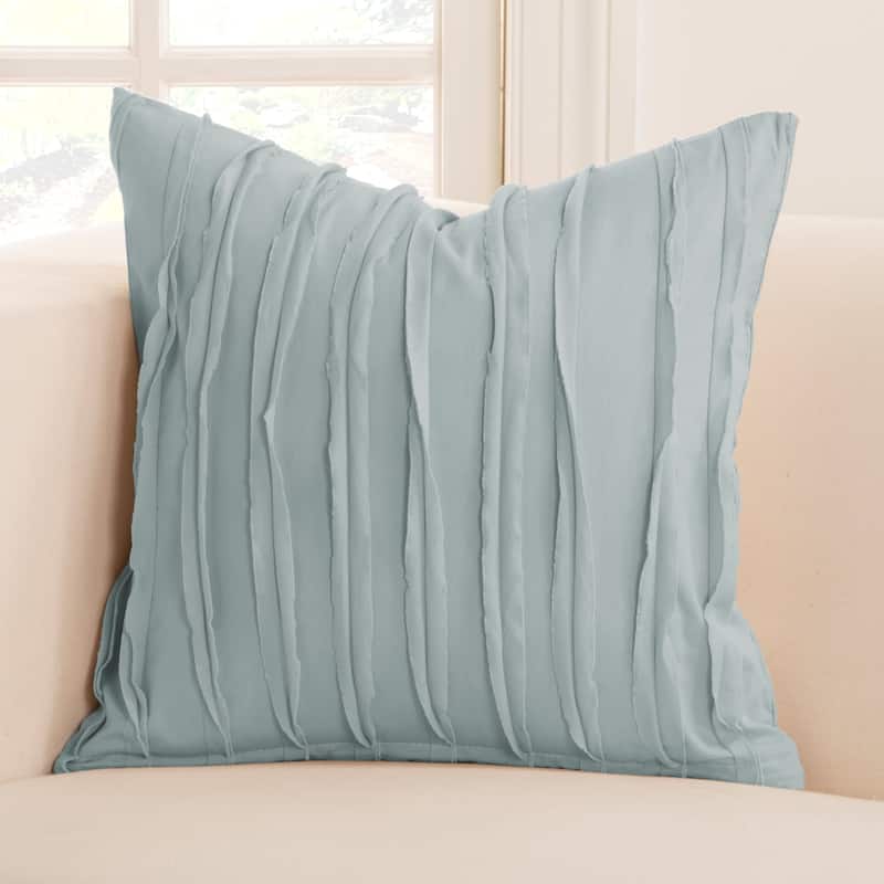 Siscovers Tattered Cotton Designer Throw Pillow - Small - Blue - 16 x 16