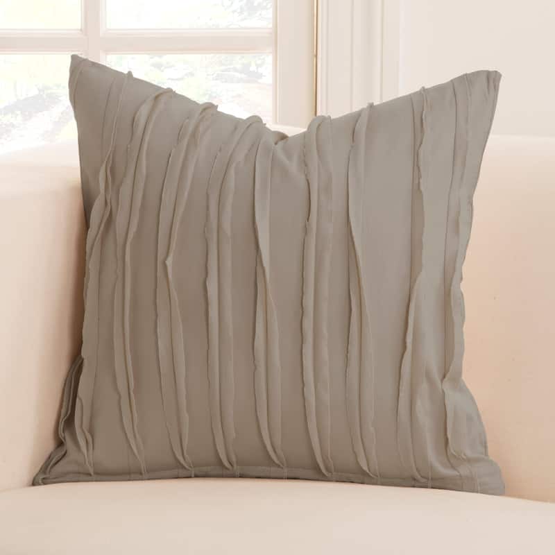 Siscovers Tattered Cotton Designer Throw Pillow - Oversized - Haze - 26 x 26