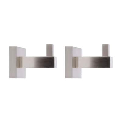 Italia Capri Series set of 2 Brushed Nickel Robe Hooks