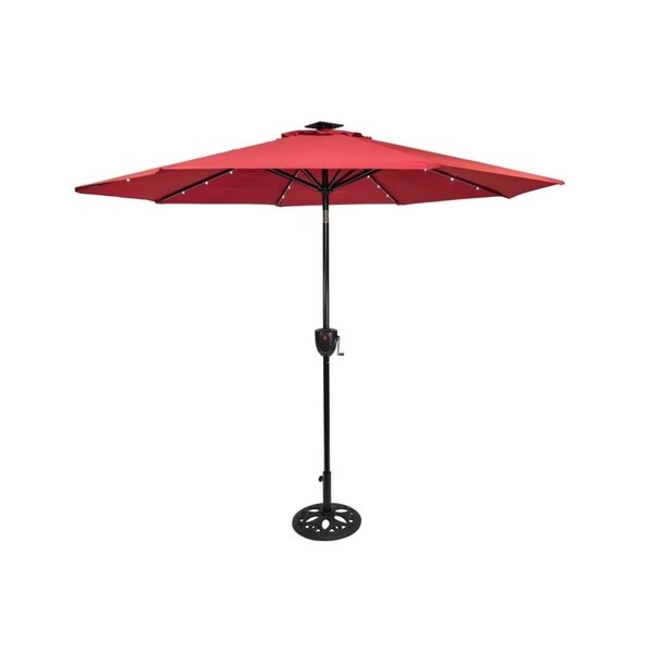 hampton bay 9 ft solar lighted umbrella