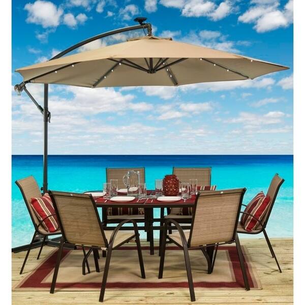 Shop Black Friday Deals On Sun Ray 10 Offset Solar Umbrella Overstock 22719410