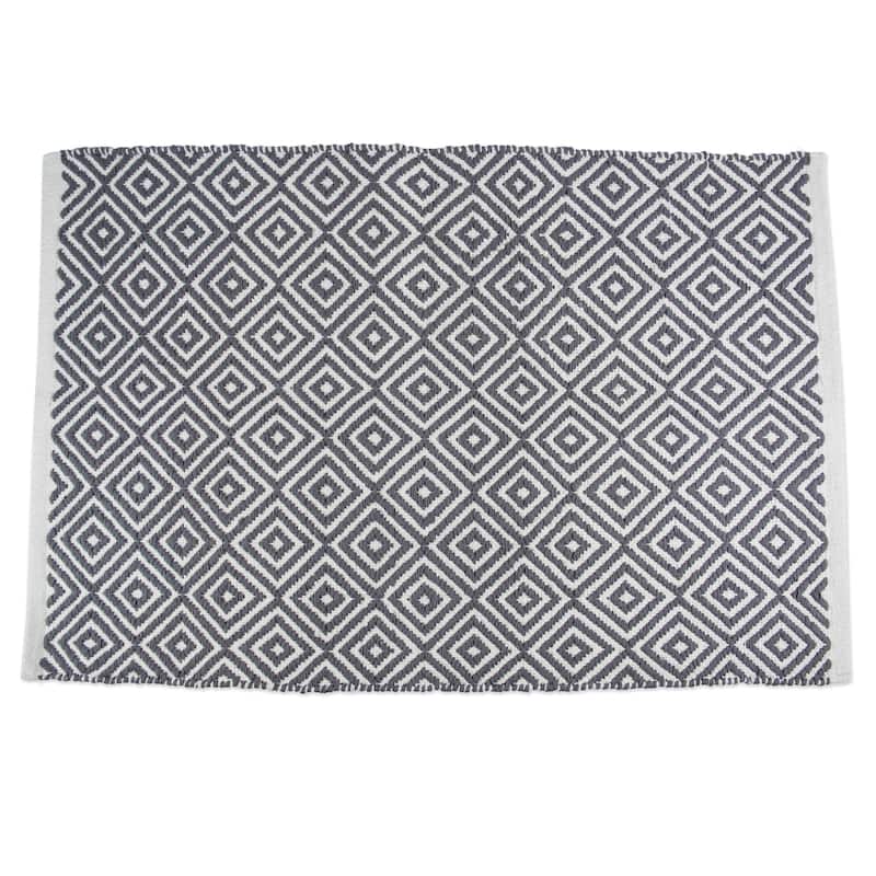 Design Imports Diamond Rug - 2' x 3' - Grey