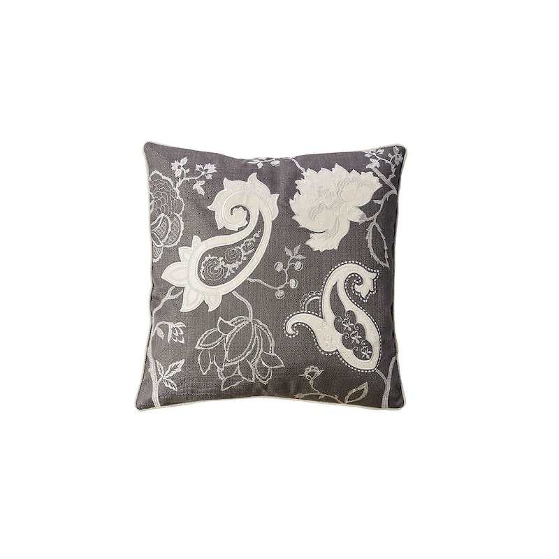 Contemporary Style Set of 2 Throw Pillows With Paisley and Floral Designing