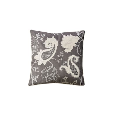 Contemporary Style Set of 2 Throw Pillows With Paisley and Floral Designing