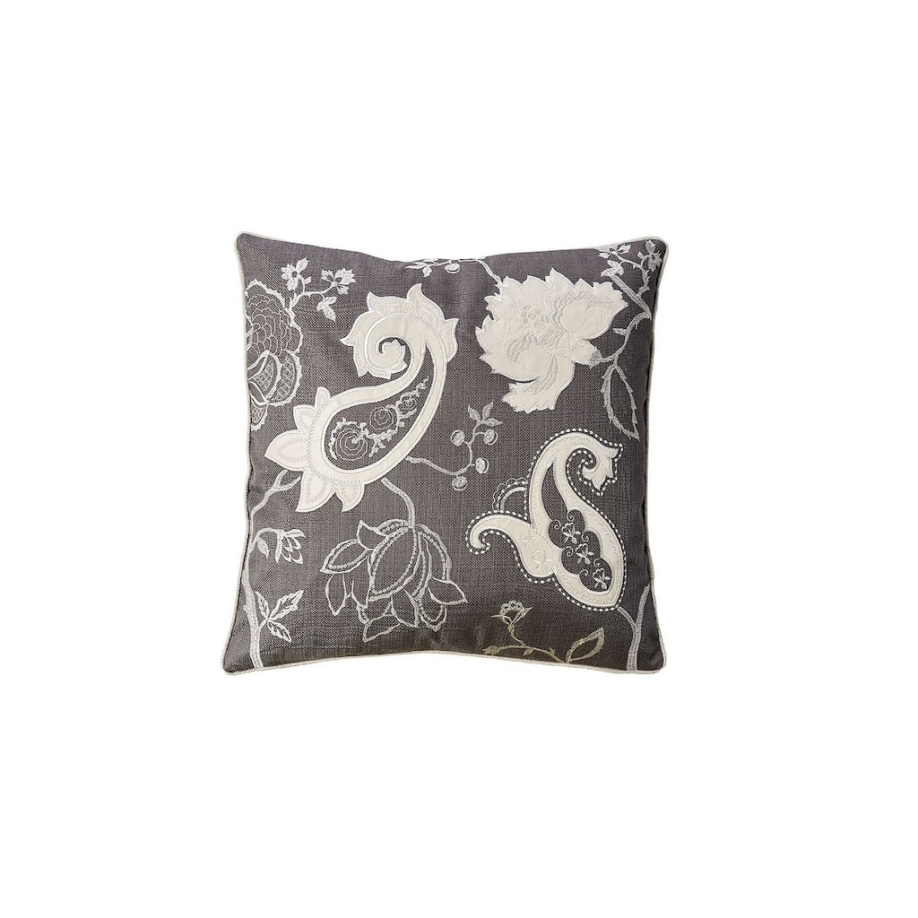 Contemporary Style Set of 2 Throw Pillows With Paisley and Floral Designing