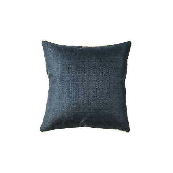 Contemporary Style Set of 2 Throw Pillows With Plain Face, Navy