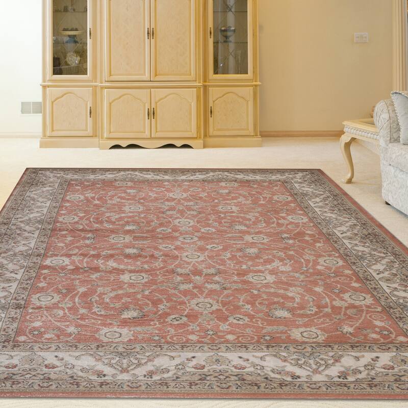 Admire Home Living Gallina Traditional Botanical Area Rug