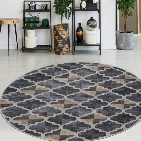 Admire Home Living Isabel Modern Contemporary Geometric Pattern Area Rug