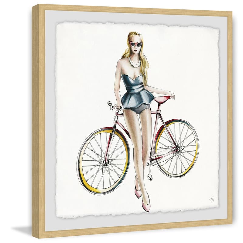 Bicycle Beauty' Framed Painting Print - Multi-Color