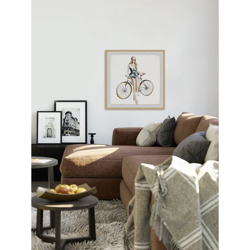 Bicycle Beauty' Framed Painting Print - Multi-Color
