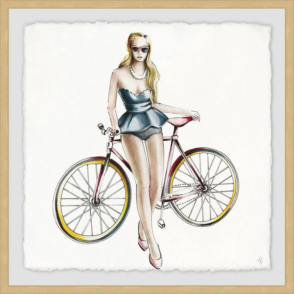 Bicycle Beauty' Framed Painting Print - Multi-Color