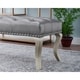 preview thumbnail 2 of 4, Roundhill Furniture Decor Maxem Tufted Upholstered Seat with Nailhead Trim Bench