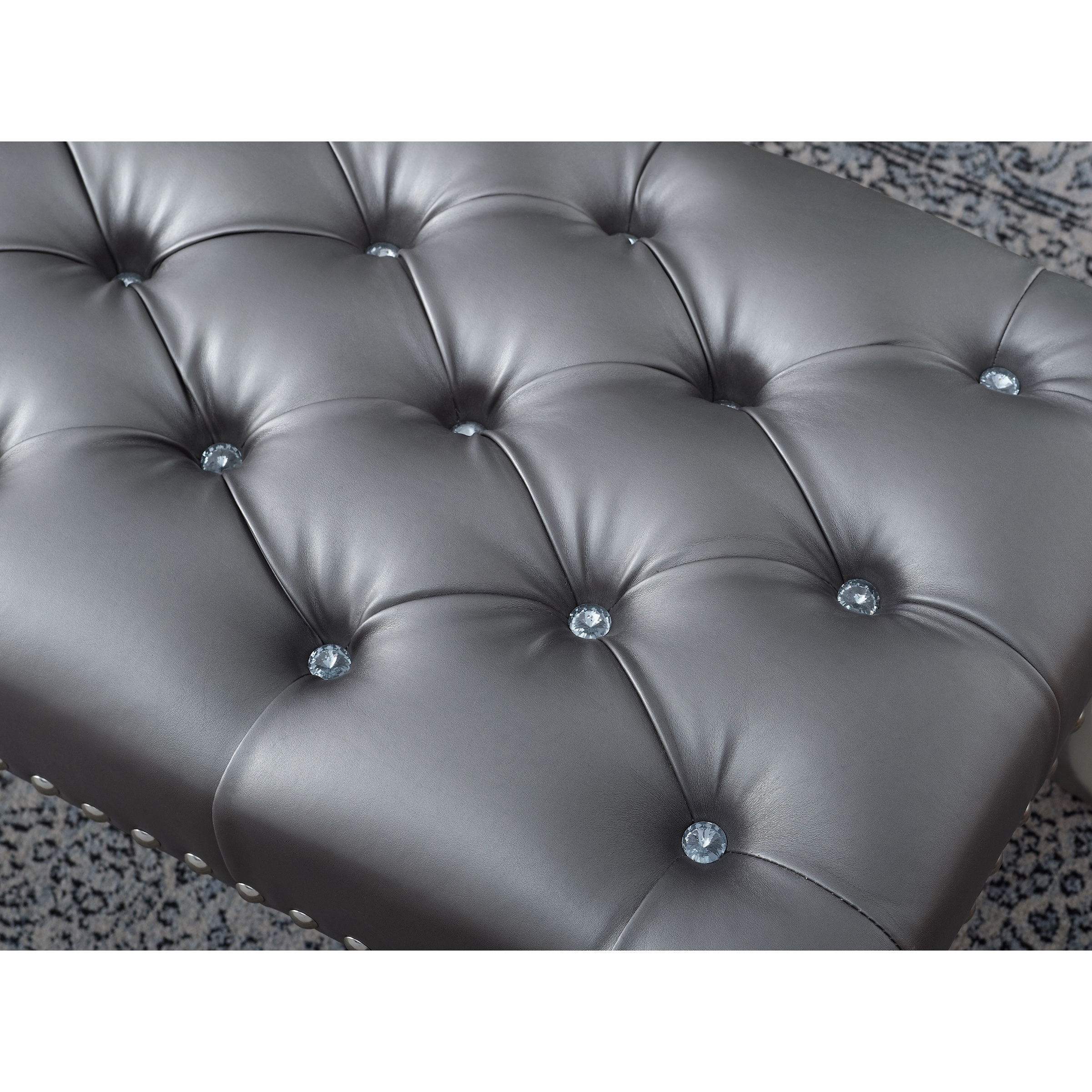 Roundhill Furniture Decor Maxem Tufted Upholstered Seat with - Picture 9 of 9