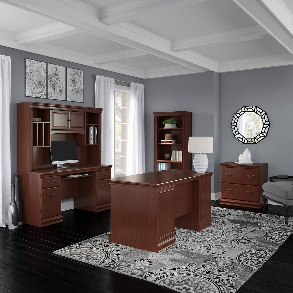 Bush Birmingham 60W Executive Desk, Credenza, Hutch, File and Bookcase