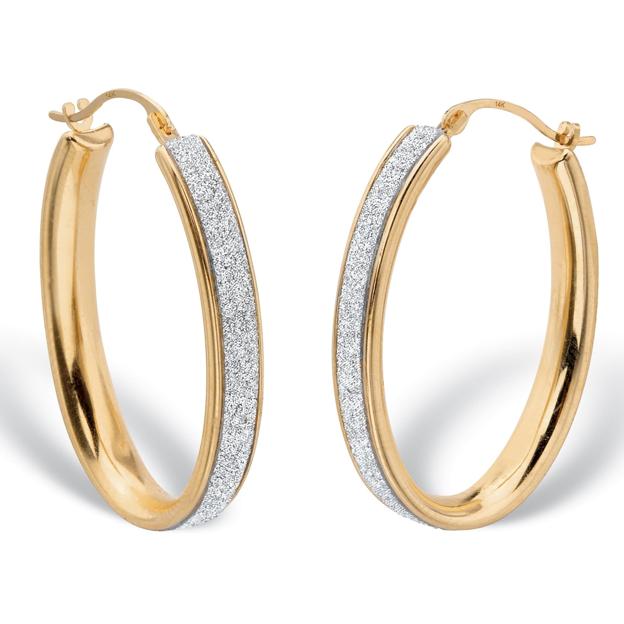20mm X 20mm 14k Yellow Gold 3mm Thick Diamond-Cut Hoop Earrings,