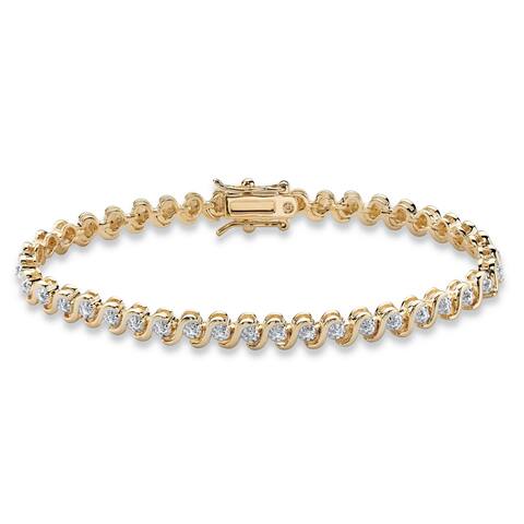 Gold-Plated Tennis Bracelet (4.5mm), Genuine Diamond Accent 7.5"