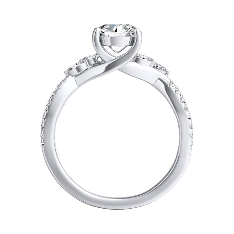 Auriya Nature Inspired 1 1/2ct Moissanite and 1/4ctw Diamond Engagement Ring 14k Gold