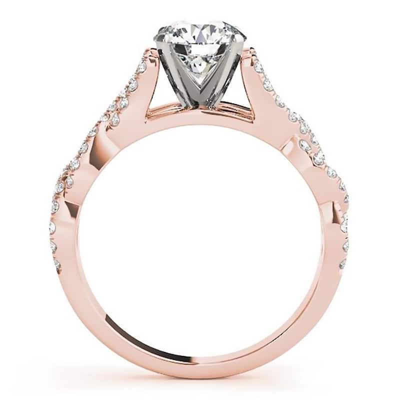 Auriya Modern 2ct Round Moissanite and 3/8ctw Diamond Engagement Ring 14k Gold