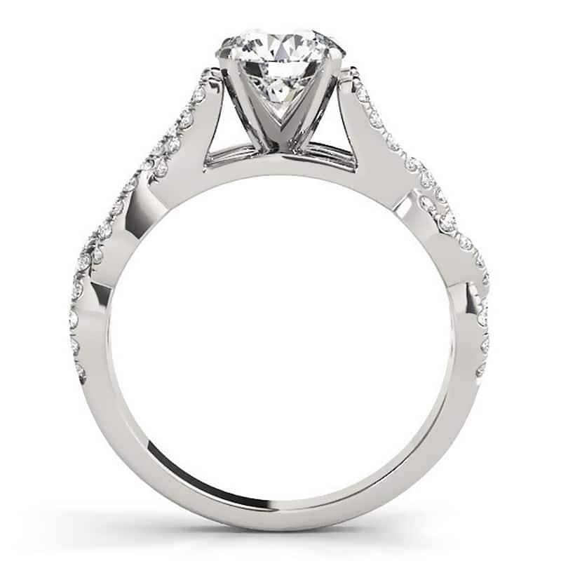 Auriya Modern 2ct Round Moissanite and 3/8ctw Diamond Engagement Ring 14k Gold