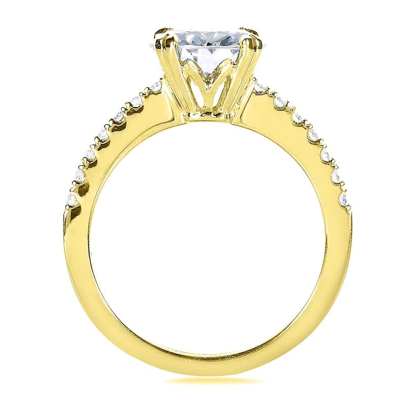 Kobelli 1.7 Carats Moissanite & Lab Grown Diamond 14k Solid Gold Round Brilliant-cut Half Eternity Tulip Tiffany Engagement Ring