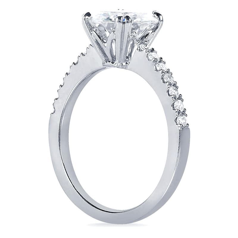 Kobelli 1.7 Carats Moissanite & Lab Grown Diamond 14k Solid Gold Round Brilliant-cut Half Eternity Tulip Tiffany Engagement Ring