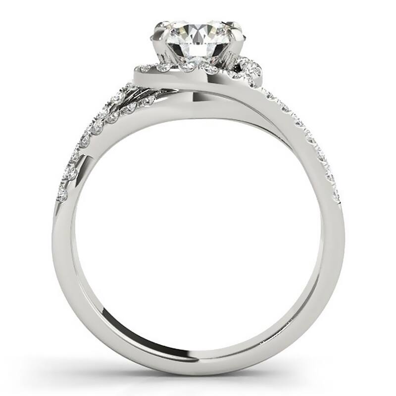 Auriya Modern 2ct Moissanite Halo Diamond Engagement Ring 3/8ctw 14K Gold