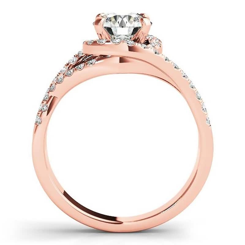 Auriya Modern 2ct Moissanite Halo Diamond Engagement Ring 3/8ctw 14K Gold