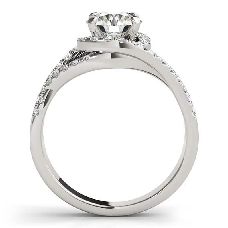 Auriya Modern 3/4ct Moissanite Halo Diamond Engagement Ring 3/8ctw 14K Gold
