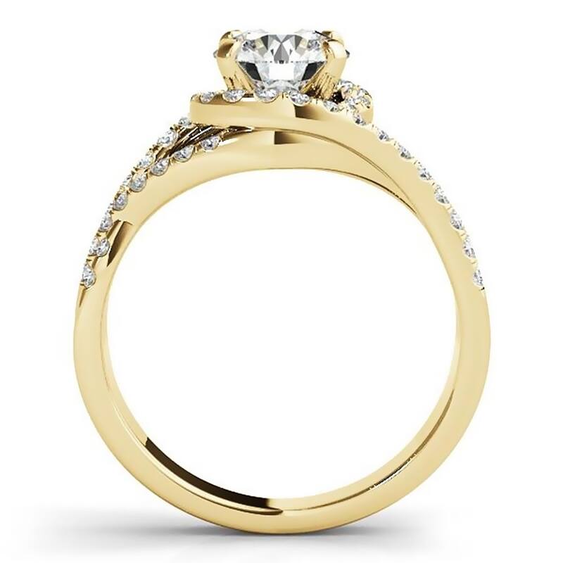 Auriya Modern 1 1/2ct Moissanite Halo Diamond Engagement Ring 3/8ctw 14K Gold