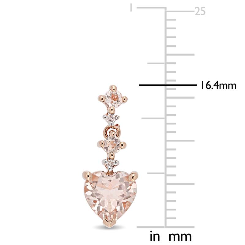 Miadora 14k Rose Gold Heart-Cut Morganite & Diamond Drop Earrings