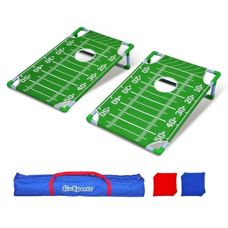 Gosports Football Cornhole Set, Customize With Your Team's Decals, Includes  2 Boards, 8 Bean Bags & Case : Target