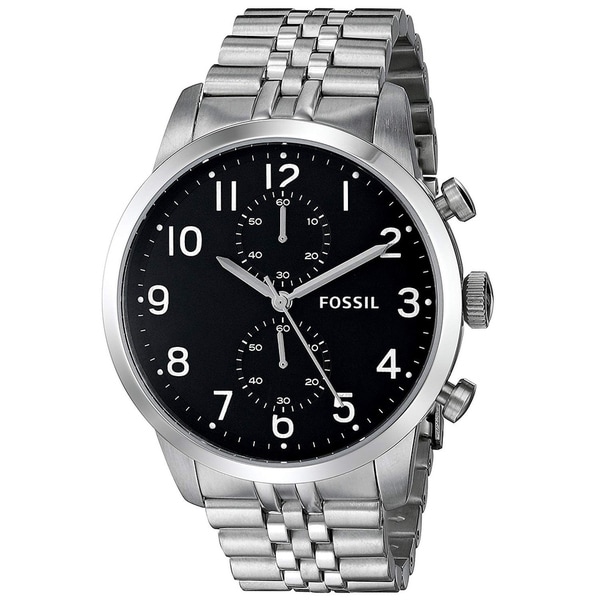 Shop Fossil Men's FS4875 Townsman Chronograph Black Dial