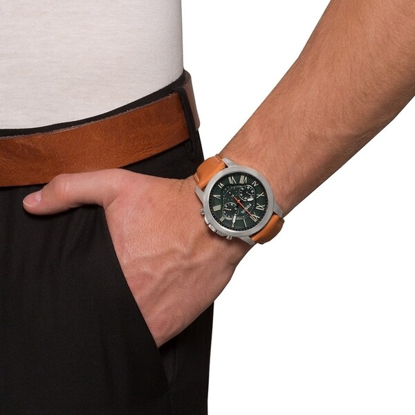 mens tan leather watch