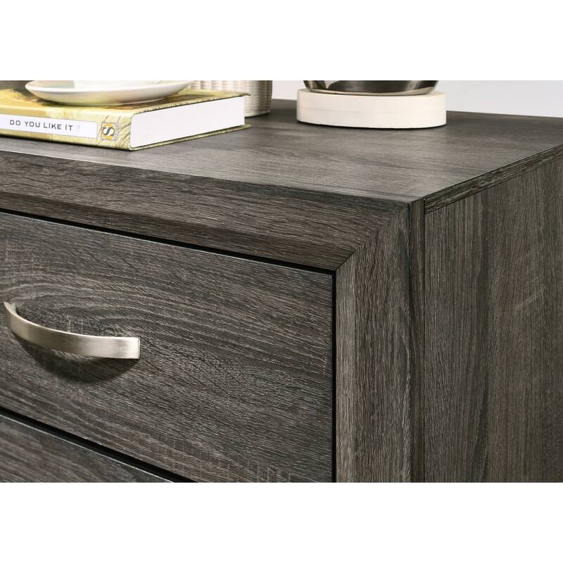 Roundhill Furniture Stout Panel Bedroom Set with Bed, Dresser, Mirror, Night Stand