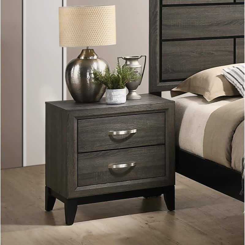 Roundhill Furniture Stout Panel Bedroom Set with Bed, Dresser, Mirror, Night Stand