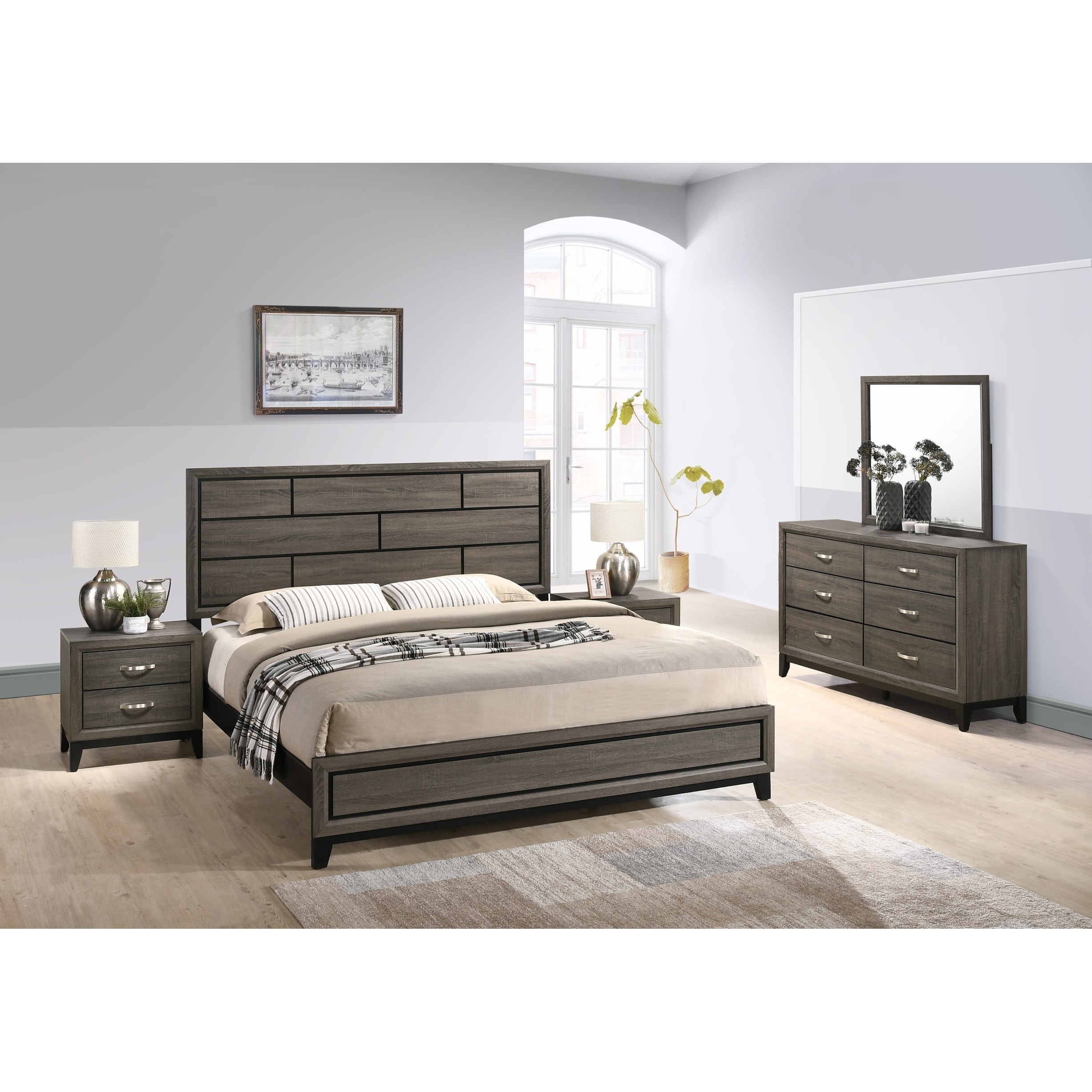 Shop Stout Panel Bedroom Set With Bed Dresser Mirror 2 Night
