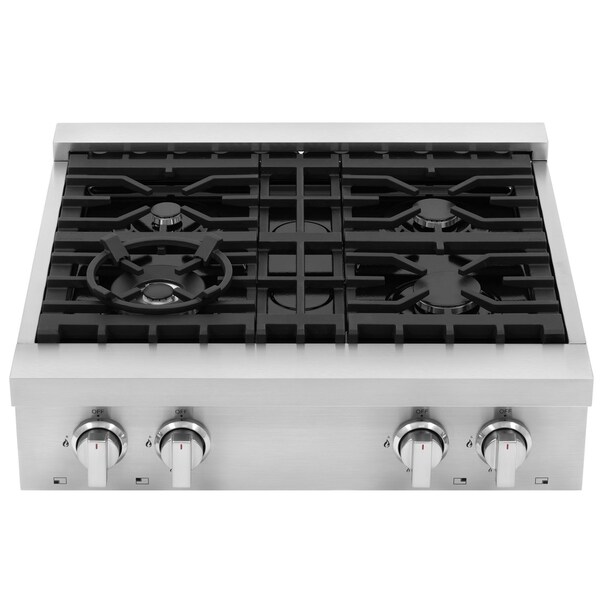 Shop 30 in. Gas Cooktop with 4 Italian Made Burners, Slide-In with Cast ...