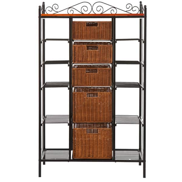 Copper Grove Stoyoma Storage Shelves With Rattan Baskets 22727174 Storage Shelves With Rattan Baskets