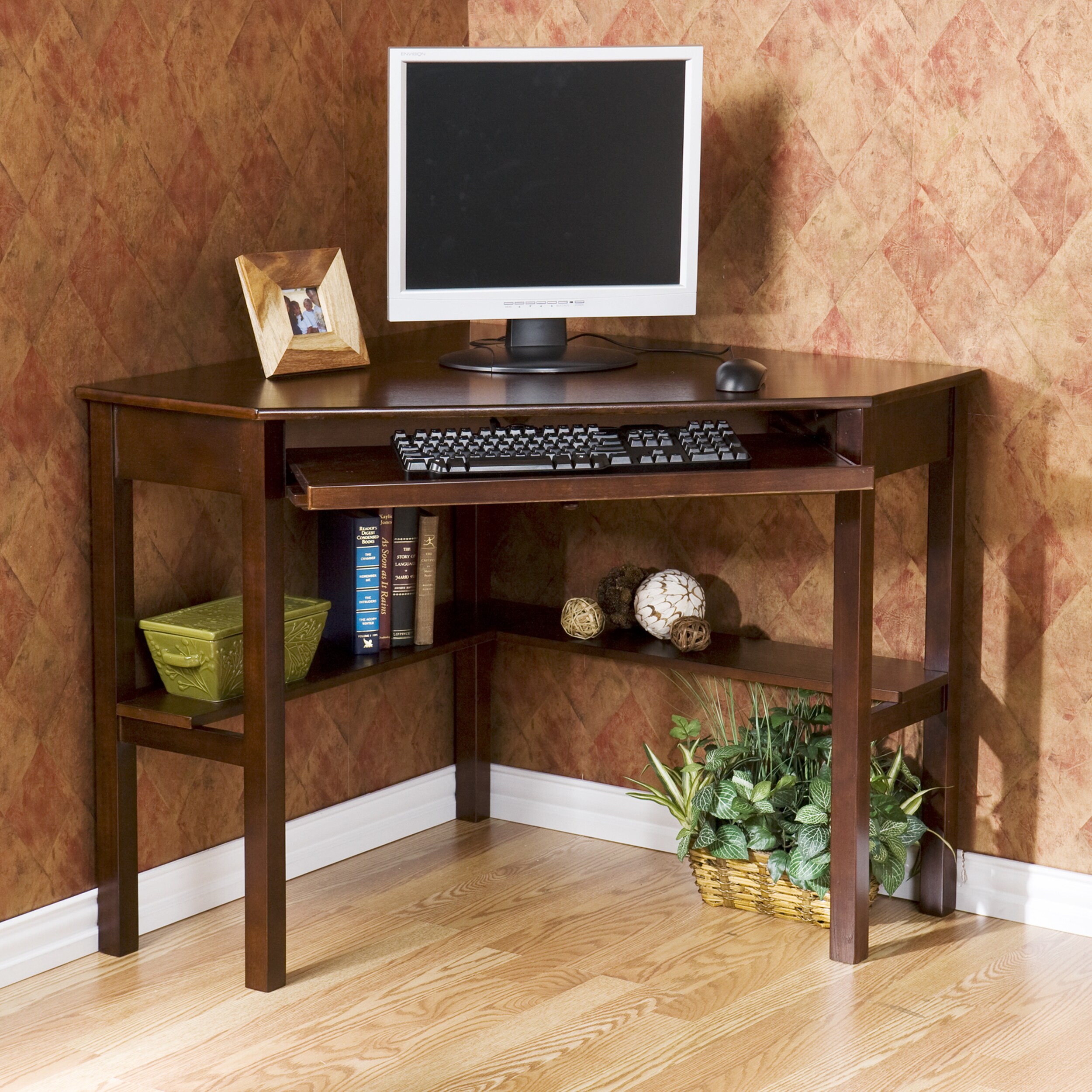 Shop Porch Den Crescent Espresso Wood Corner Computer Desk