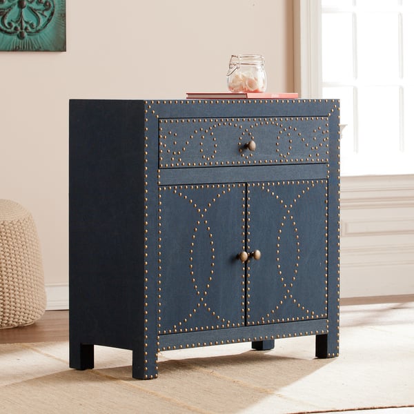 slide 2 of 7, SEI Furniture Belize Navy 2-door Storage Cabinet