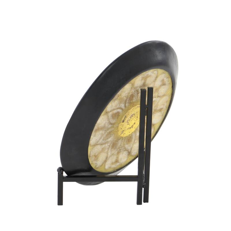 Gold Polystone Embossed Detail Scroll Charger with Stand