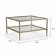 preview thumbnail 7 of 6, SEI Furniture Lakeridge Gold Metal/ Glass Square Cocktail Table