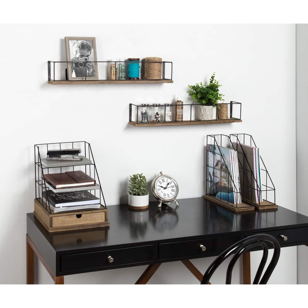 Carbon Loft Richter 2-pack Wood and Metal Floating Wall Shelves - 2 Piece