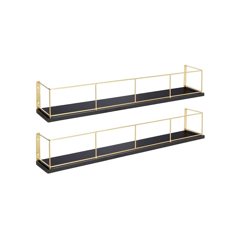 Carbon Loft Richter 2-pack Wood and Metal Floating Wall Shelves - 2 Piece