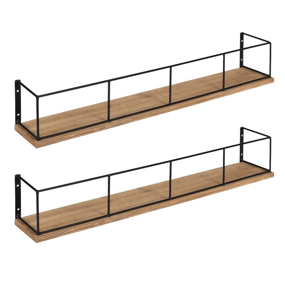 Carbon Loft Richter 2-pack Wood and Metal Floating Wall Shelves - 2 Piece