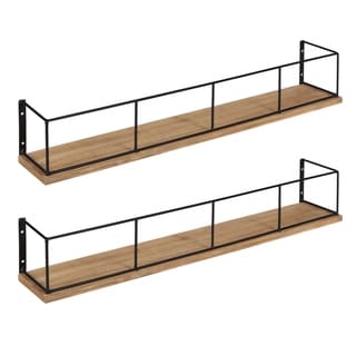 Richter 2-pack Wood and Metal Floating Wall Shelve