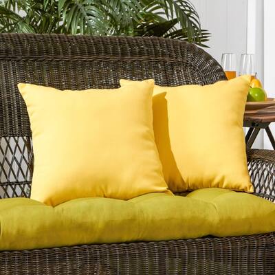 Driftwood Yellow Outdoor 17-in. Square Accent Pillows (Set of 2) by Havenside Home - 17w x 17l