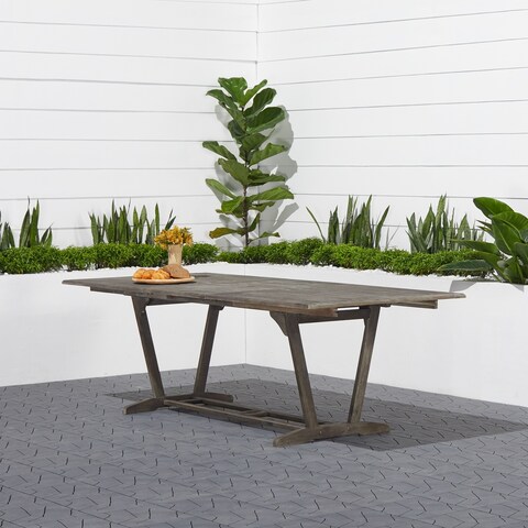 Surfside Outdoor Hand-scraped Hardwood Rectangular Extension Dining Table by Havenside Home