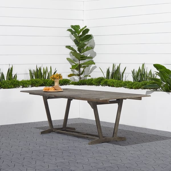 Surfside Outdoor Handscraped Hardwood Rectangular Extension Dining